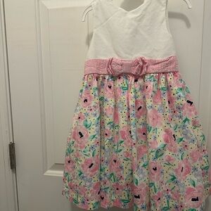 Charming Pink and White Floral Kids Dress